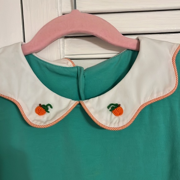 Green Dress with Pumpkins - Picture 3 of 4